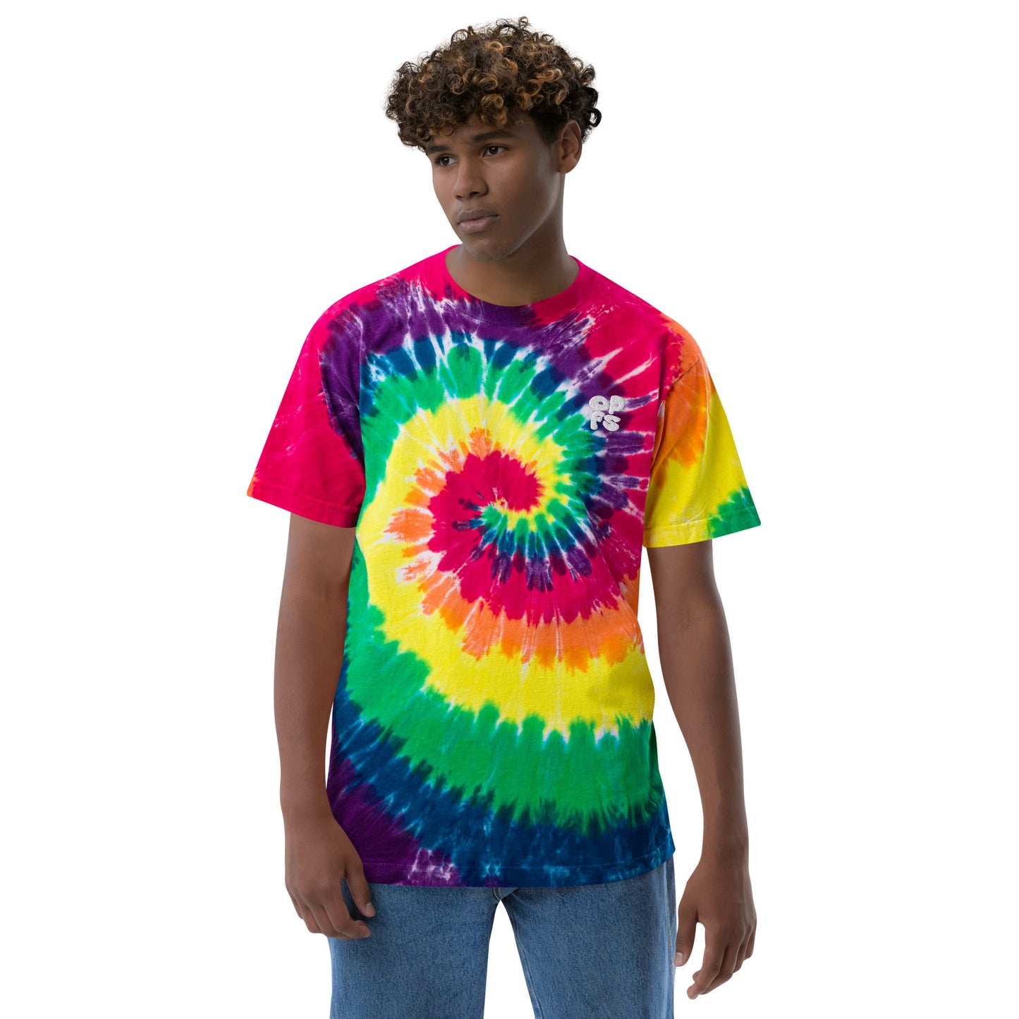 OPFS Oversized Tie-Dye Embroidered Tee