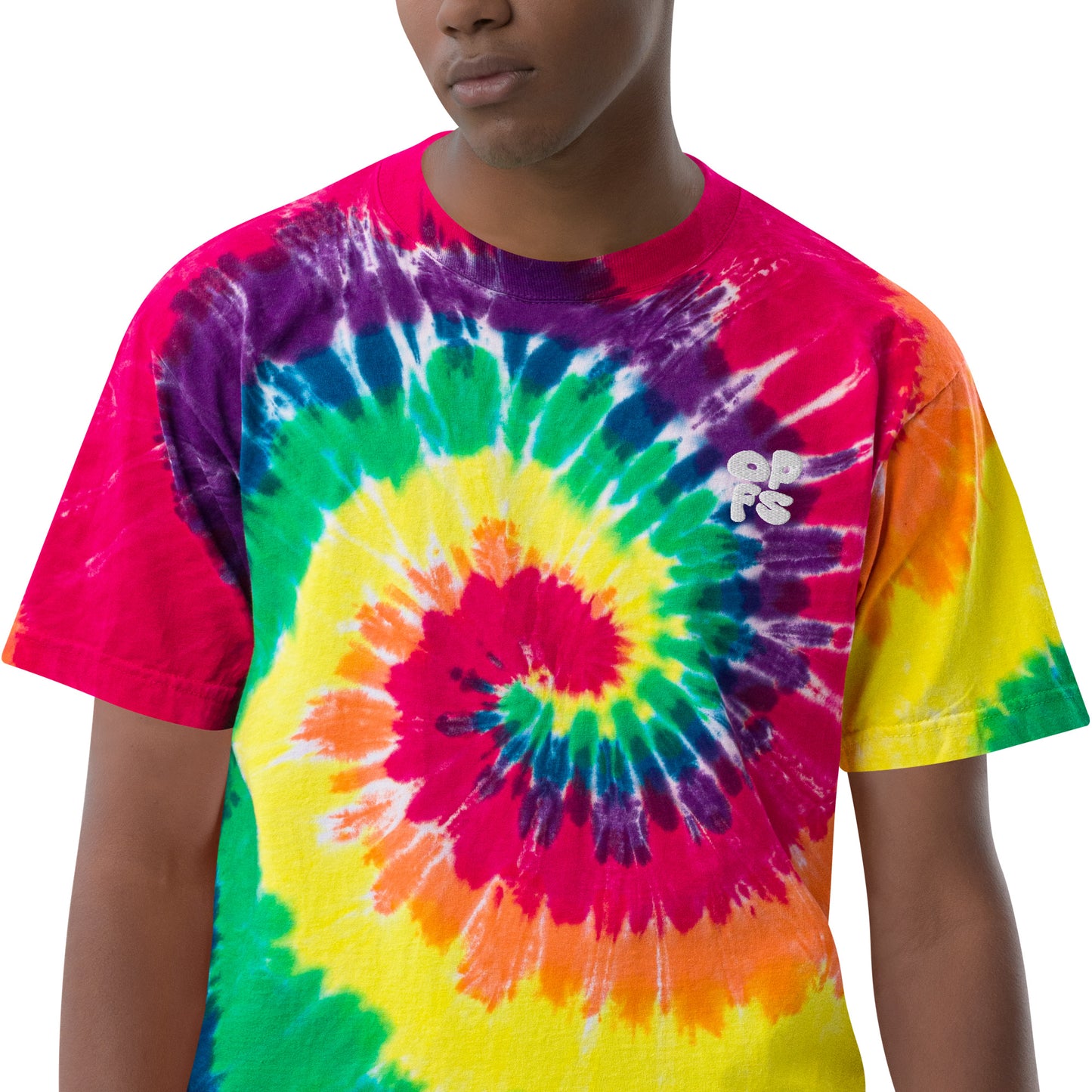 OPFS Oversized Tie-Dye Embroidered Tee