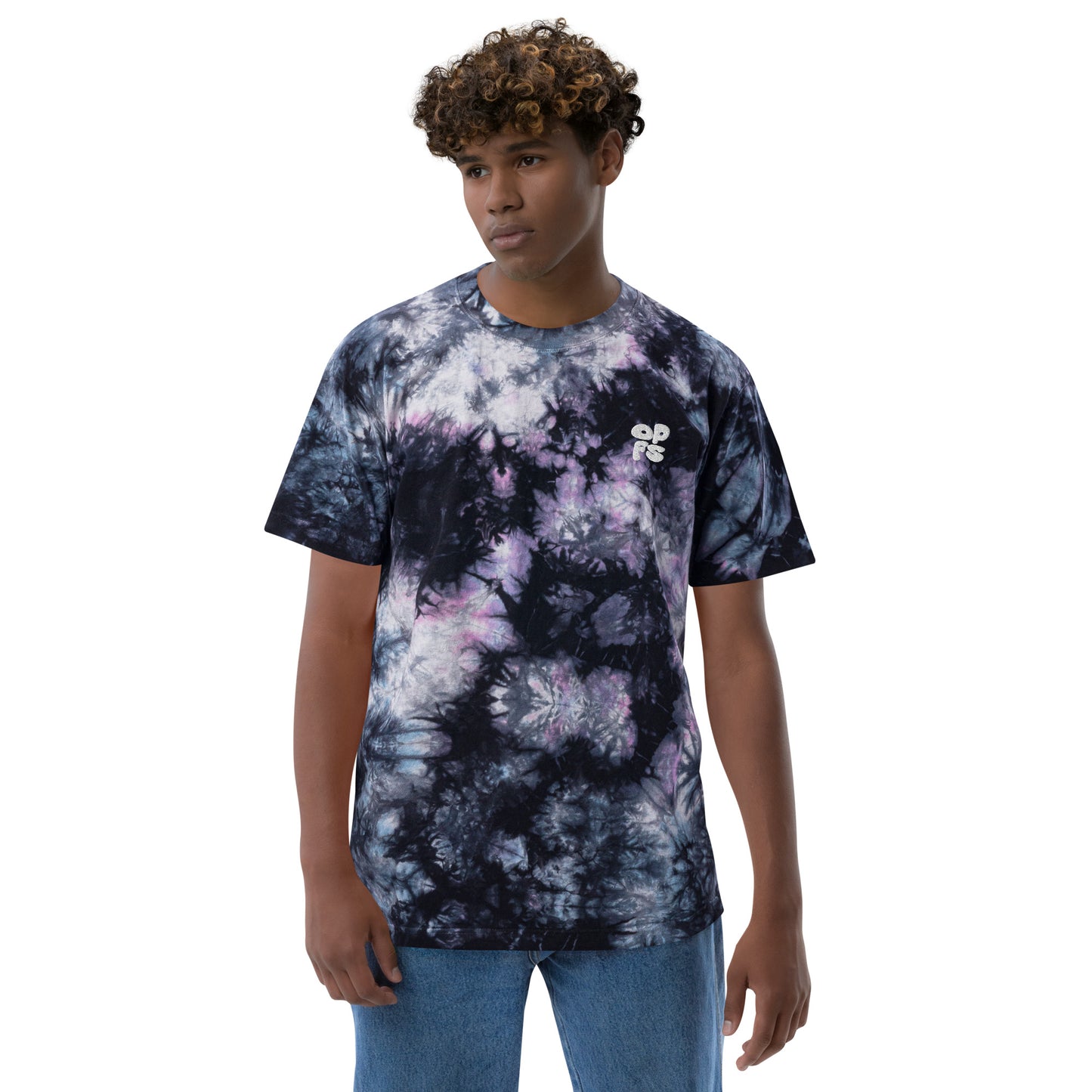 OPFS Oversized Tie-Dye Embroidered Tee